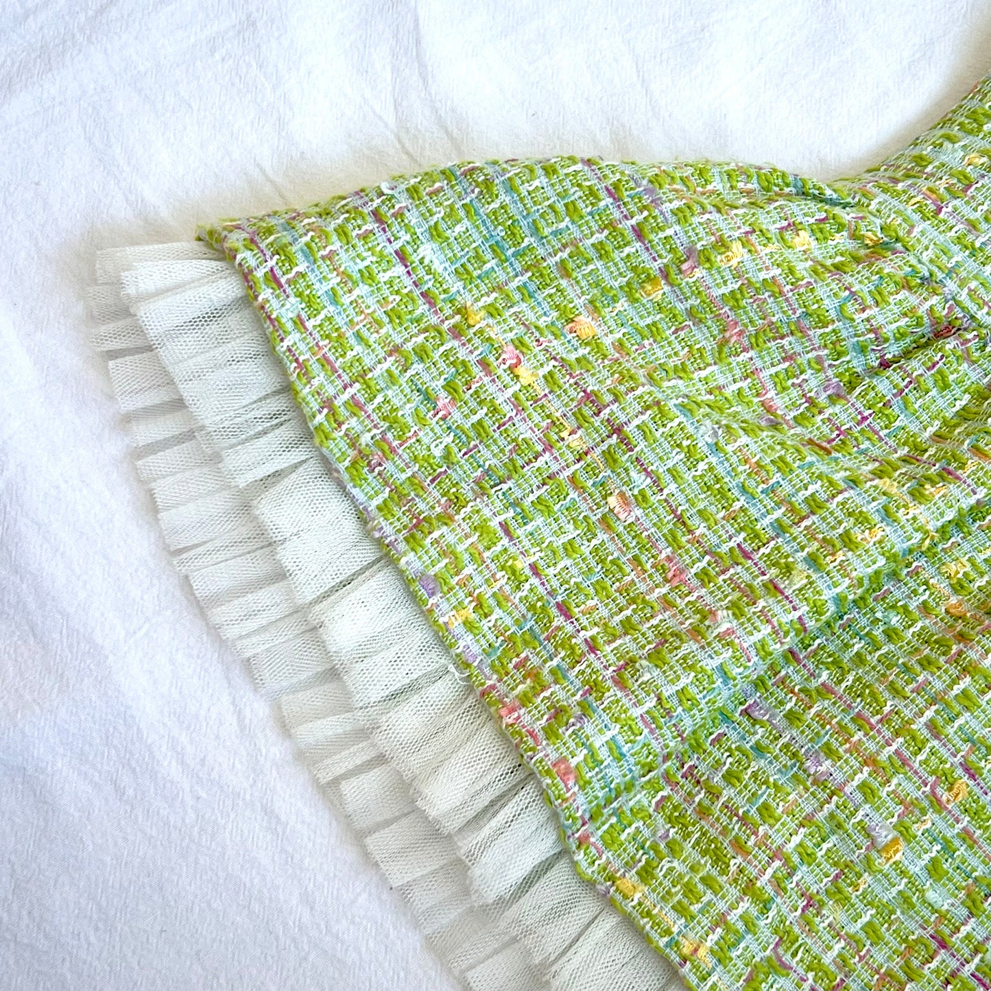 (Pre-loved) Nicolas & Bear Green Tweed SleevelessDress 綠色毛呢裙 3Y