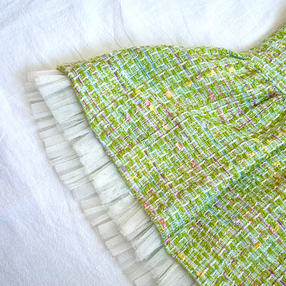 (Pre-loved) Nicolas & Bear Green Tweed SleevelessDress 綠色毛呢裙 3Y