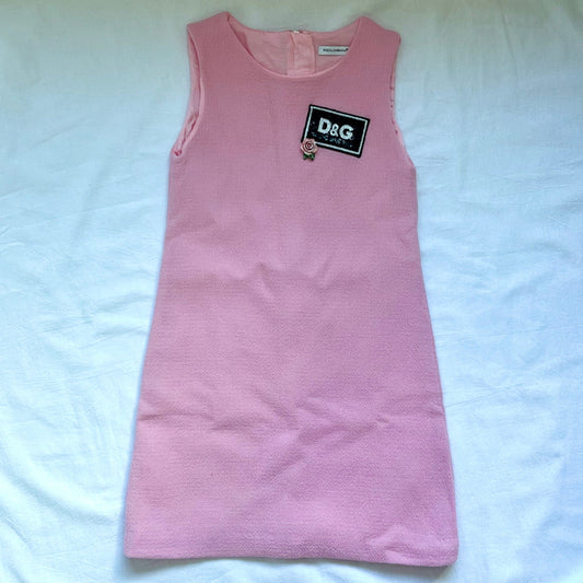 (Pre-loved) D&G Pink Black Label dress 粉紅黑牌無袖裙 7/8Y
