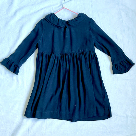 (Pre-loved) Bonpoint Navy Dress 女童長袖深藍色連身裙 4Y