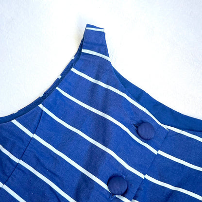(Pre-loved) Polo Ralph Lauren Navy Blue Sleeveless Dress 藍色間條無袖裙 4Y
