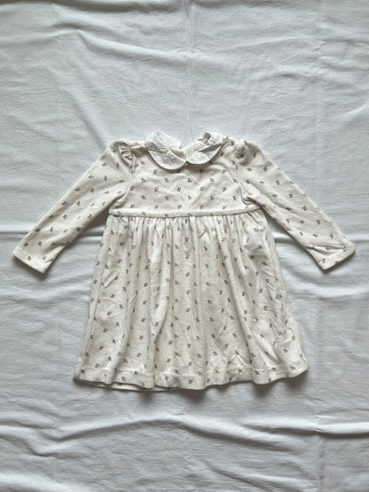(Pre-loved) Ralph Lauren Long Sleeve Printed Dress 女童白絨印花長袖連身裙 18M