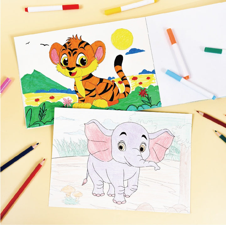 Educational Art Crafts Sticker By Number Book Animal 兒童手作貼紙書  動物