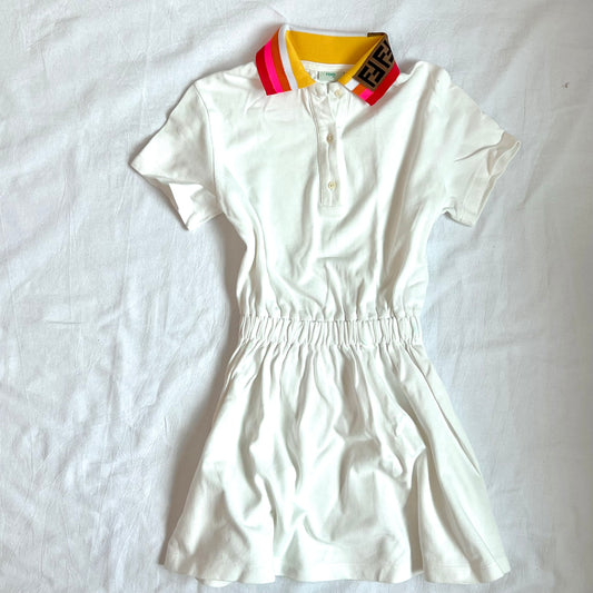 (Pre-loved) Fendi White T-shirt Dress 女童白色短袖連身裙 4Y 超偏大