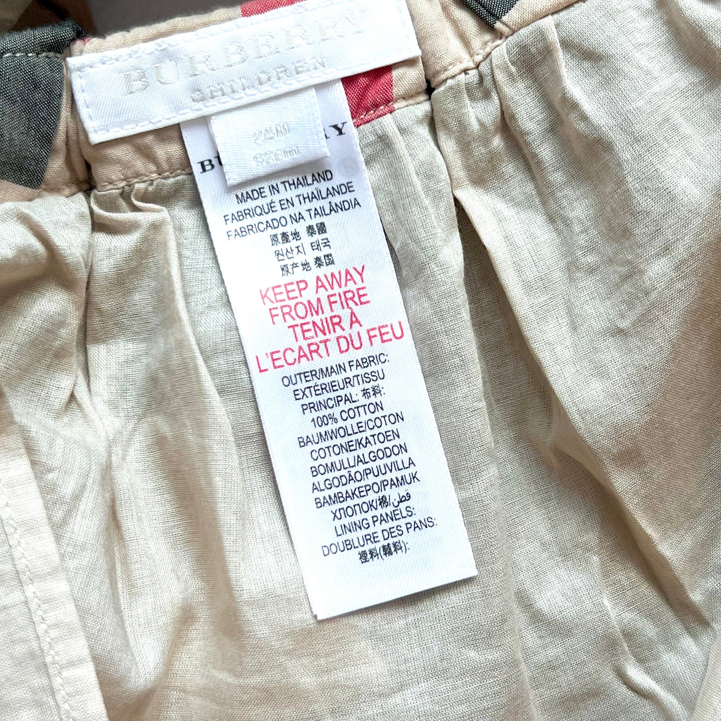 (Pre-loved) Burberry Checkered Suspender Skirt 格仔吊帶裙 2Y