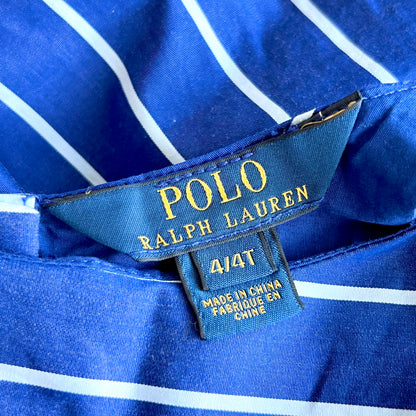 (Pre-loved) Polo Ralph Lauren Navy Blue Sleeveless Dress 藍色間條無袖裙 4Y