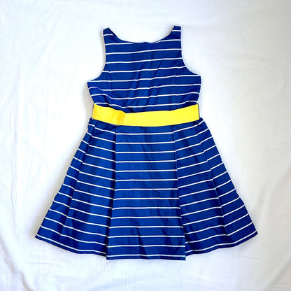 (Pre-loved) Polo Ralph Lauren Navy Blue Sleeveless Dress 藍色間條無袖裙 4Y