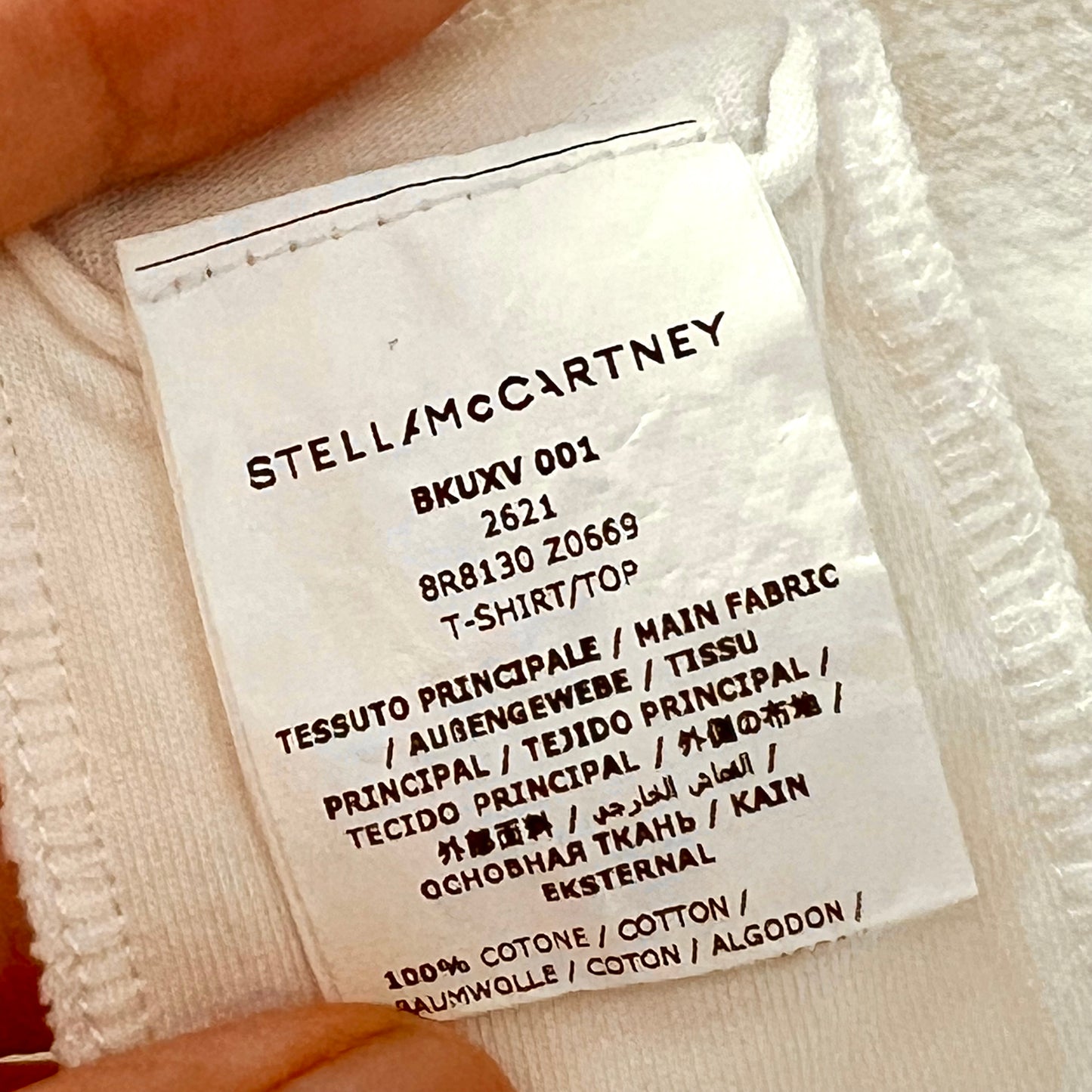 (Pre-loved) Stella McCartney White Pink mushroom T-Shirt 女童白色長袖T恤 3Y
