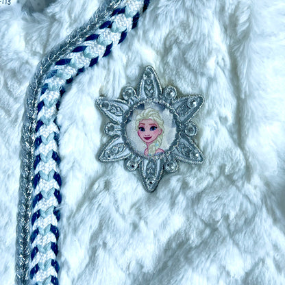 (Pre-loved) Disney Elsa White Coat, Frozen 迪士尼愛莎公主白色外套 4Y