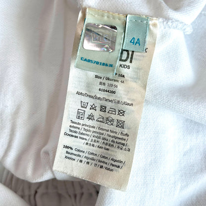 (Pre-loved) Fendi White T-shirt Dress 女童白色短袖連身裙 4Y 超偏大