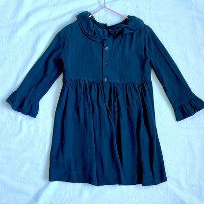(Pre-loved) Bonpoint Navy Dress 女童長袖深藍色連身裙 4Y