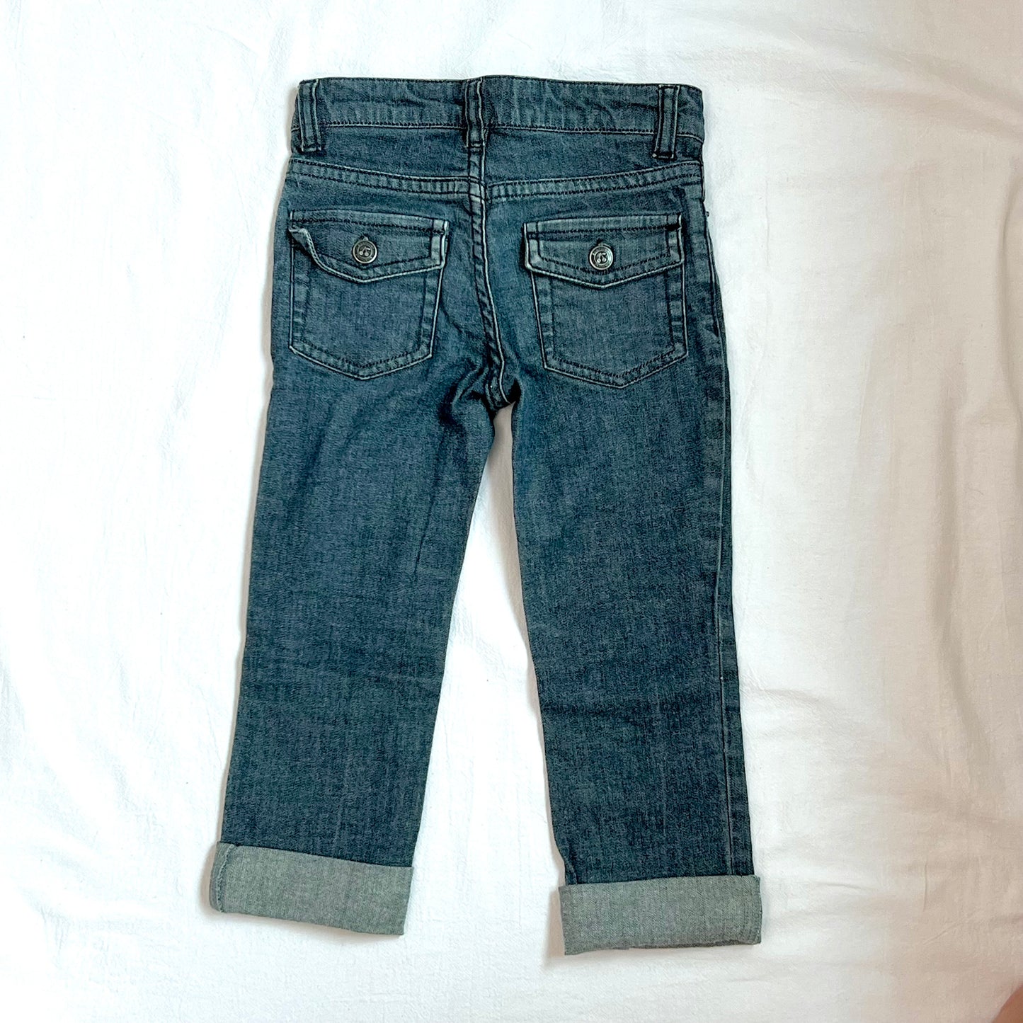 (Pre-loved) Bonpoint Cropped Roll Cuff Denim Jeans 卷邊七分牛仔褲 3Y