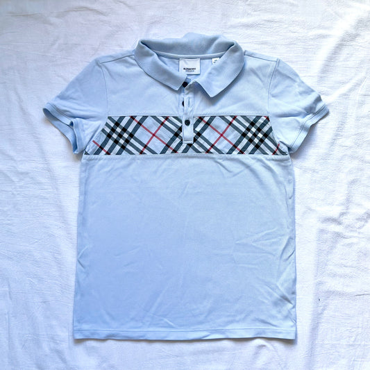 (Pre-loved) Burberry Light Blue T-Shirt 淺藍色短袖POLO衫 12Y
