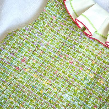 (Pre-loved) Nicolas & Bear Green Tweed SleevelessDress 綠色毛呢裙 3Y