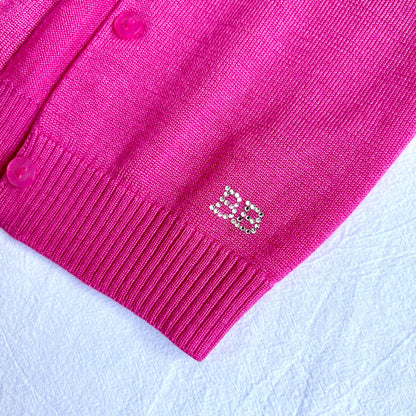 (Pre-loved) Nicholas & Bears Pink White Star Cardigan 粉紅色開襟羊毛衫 3Y