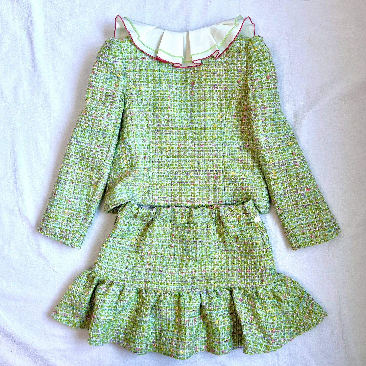 (Pre-loved) Nicholas & Bears Green Tweed Long Sleeves Dress 綠色毛呢套裝裙 4Y