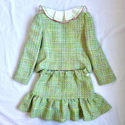 (Pre-loved) Nicholas & Bears Green Tweed Long Sleeves Dress 綠色毛呢套裝裙 4Y