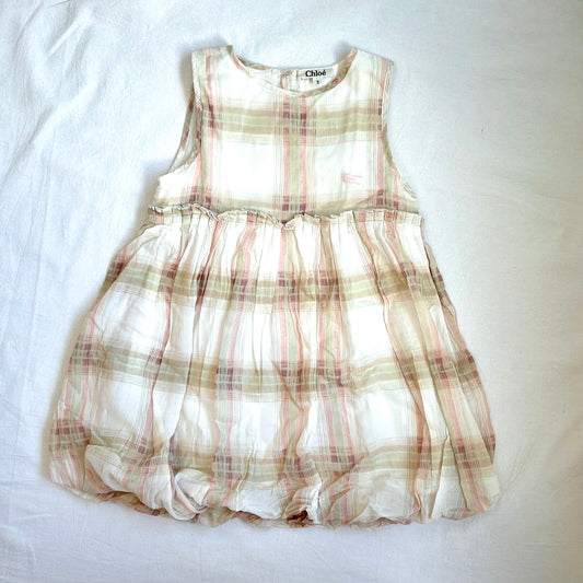 (Pre-loved) Chloe Checked Sleeveless Dress 女童格仔無袖裙 3Y
