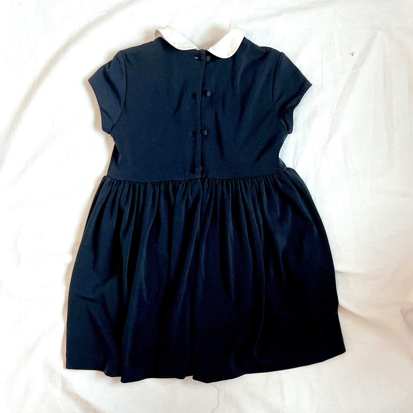 (Pre-loved) Polo Ralph Lauren Navy White Collared Fit & Flare Dress 女童短袖有領縐綢連身裙 4T