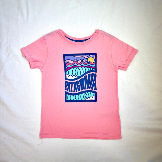 (Pre-loved) Patagonia Printed Pink T-Shirt 女童粉紅色短袖衫 3Y