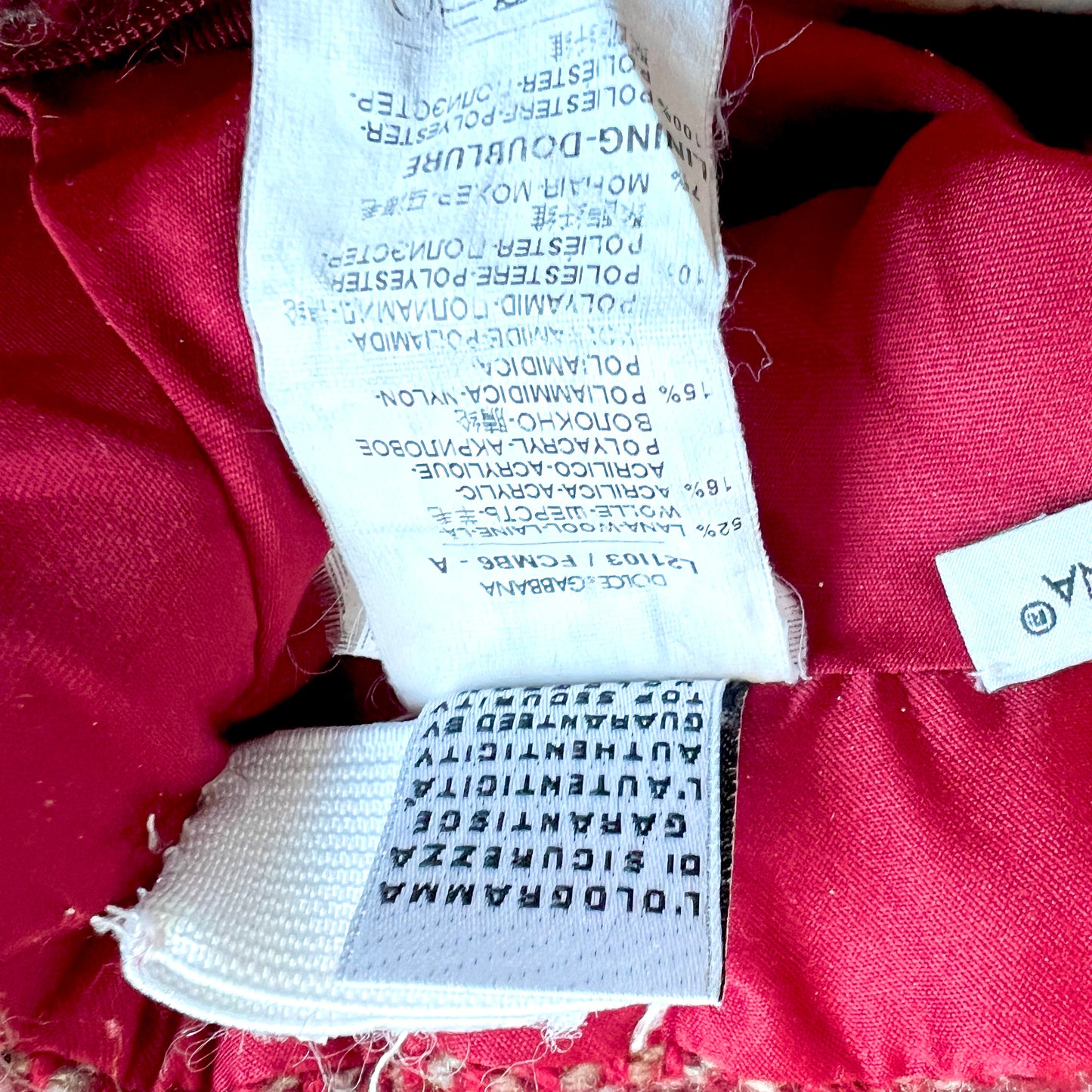 (Pre-loved) D&G Red Wool Skirt 酒紅色毛呢百褶裙 2Y