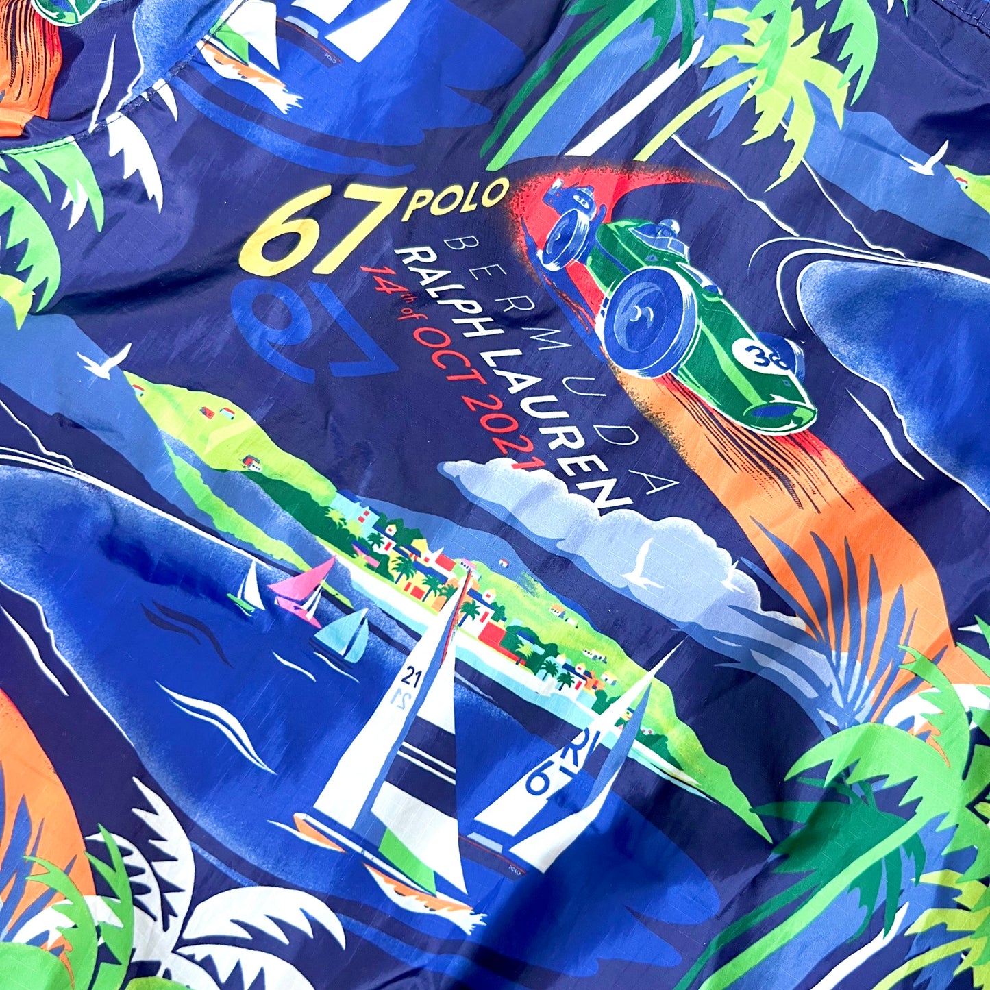 (Pre-loved) Polo Ralph Lauren Windbreaker Jacket Kids Bermuda Print Blue 兒童百慕達印花藍色風褸外套 3T