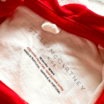 (Pre-loved) Stella McCartney White Pink mushroom T-Shirt 女童白色長袖T恤 3Y