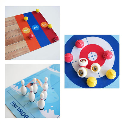 Tabletop Bowling Shuffleboard Curling Game 三合一桌上型遊戲套裝