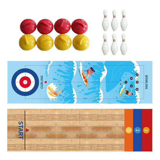 Tabletop Bowling Shuffleboard Curling Game 三合一桌上型遊戲套裝