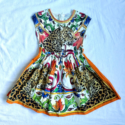 (Pre-loved) D&G Printing Pattern dress 女童豹款無袖裙 4Y / 110