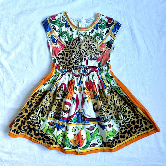 (Pre-loved) D&G Printing Pattern dress 女童豹款無袖裙 4Y / 110