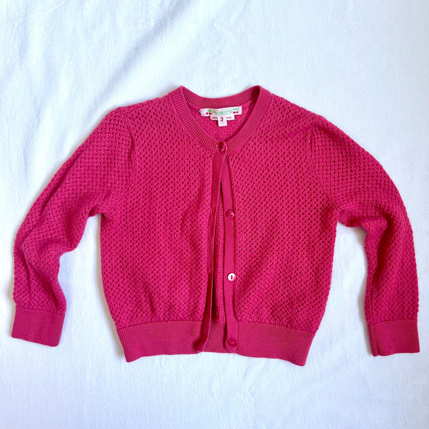 (Pre-loved) Bonpoint Red Cardigan 女童紅色開襟羊毛衫 3Y