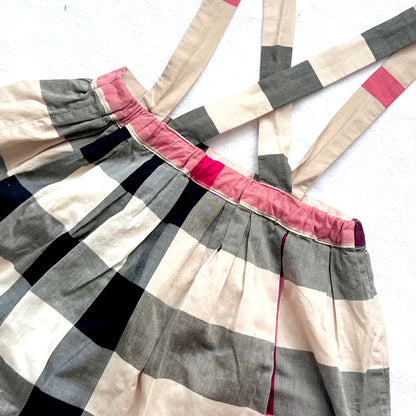 (Pre-loved) Burberry Checkered Suspender Skirt 格仔吊帶裙 2Y