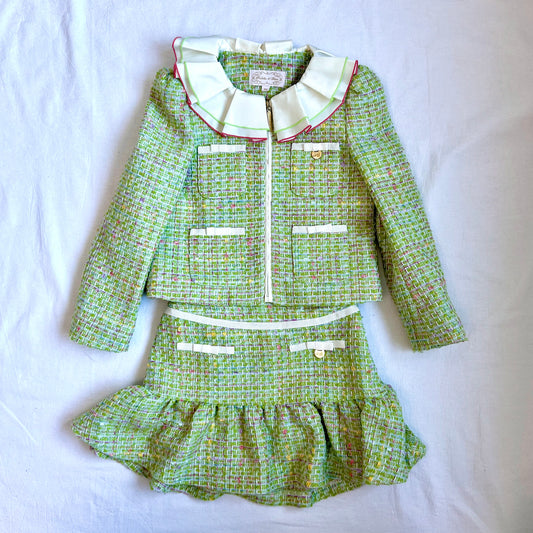 (Pre-loved) Nicholas & Bears Green Tweed Long Sleeves Dress 綠色毛呢套裝裙 4Y