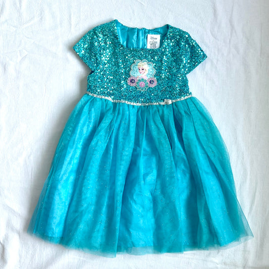 (Pre-loved) Disney Elsa Bling Blue Party Dress Frozen 迪士尼愛莎公主裙 4Y