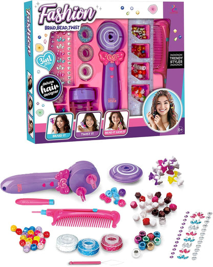 3in1 Fashion Hair Braid, Bead & Twist Styling Kit 三合一時尚編髮、串珠與扭髮造型套裝