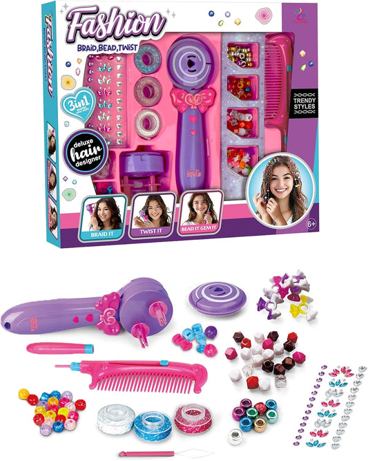 3in1 Fashion Hair Braid, Bead & Twist Styling Kit 三合一時尚編髮、串珠與扭髮造型套裝