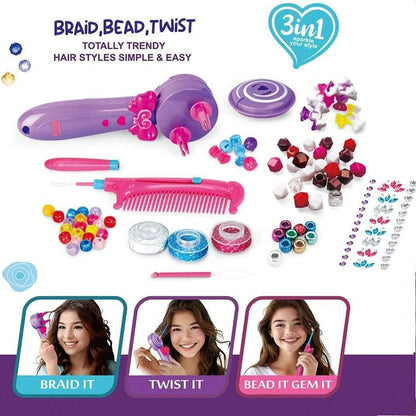 3in1 Fashion Hair Braid, Bead & Twist Styling Kit 三合一時尚編髮、串珠與扭髮造型套裝
