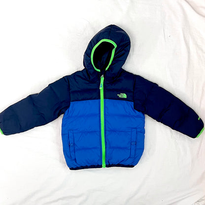 (Pre-loved) The North Face 2-sided Blue Navy Blue Down Jacket 雙面藍色羽絨褸 4Y