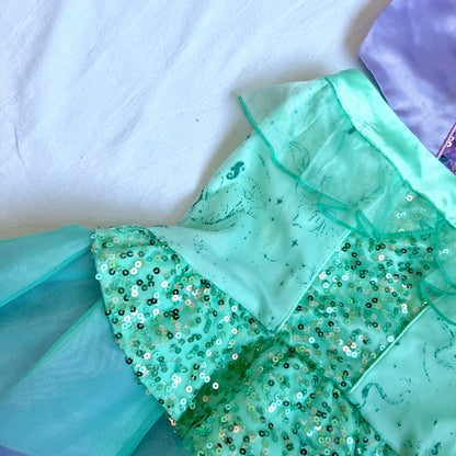 (Pre-loved) Disney Costume Ariel Mermaid 2-pieces Dress Set 迪士尼美人魚艾莉兒公主裙 4Y