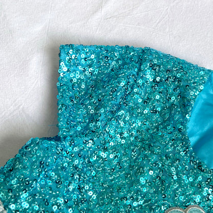 (Pre-loved) Disney Elsa Bling Blue Party Dress Frozen 迪士尼愛莎公主裙 4Y