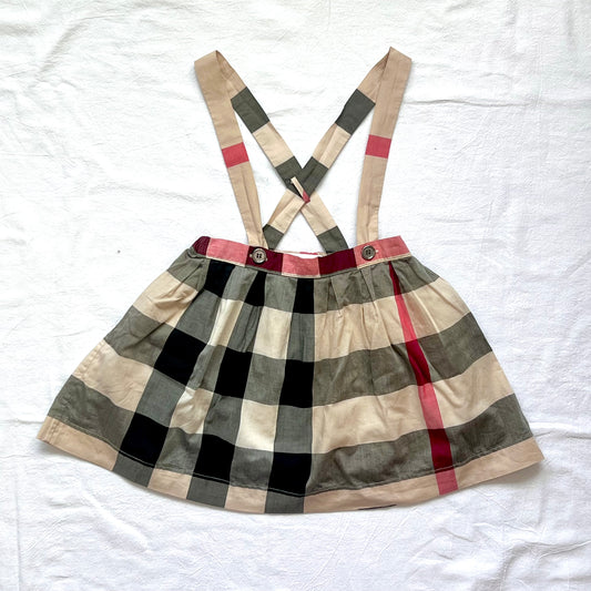 (Pre-loved) Burberry Checkered Suspender Skirt 格仔吊帶裙 2Y