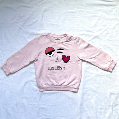 (Pre-loved) Fendi Pink fendilove Sweater 女童粉紅色長袖衫 2Y