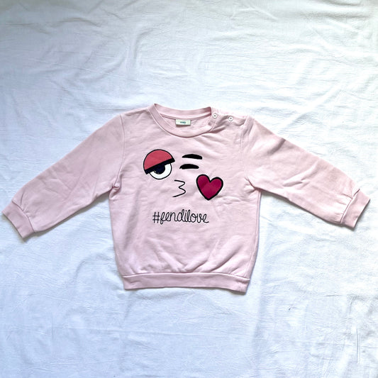 (Pre-loved) Fendi Pink fendilove Sweater 女童粉紅色長袖衫 2Y