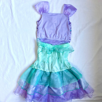 (Pre-loved) Disney Costume Ariel Mermaid 2-pieces Dress Set 迪士尼美人魚艾莉兒公主裙 4Y