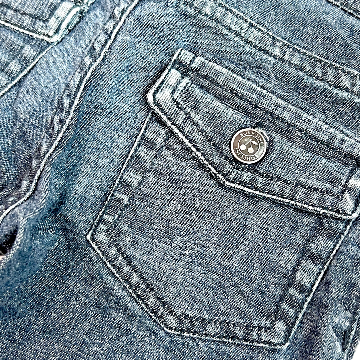 (Pre-loved) Bonpoint Cropped Roll Cuff Denim Jeans 卷邊七分牛仔褲 3Y