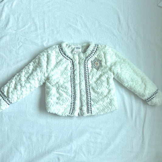 (Pre-loved) Disney Elsa White Coat, Frozen 迪士尼愛莎公主白色外套 4Y