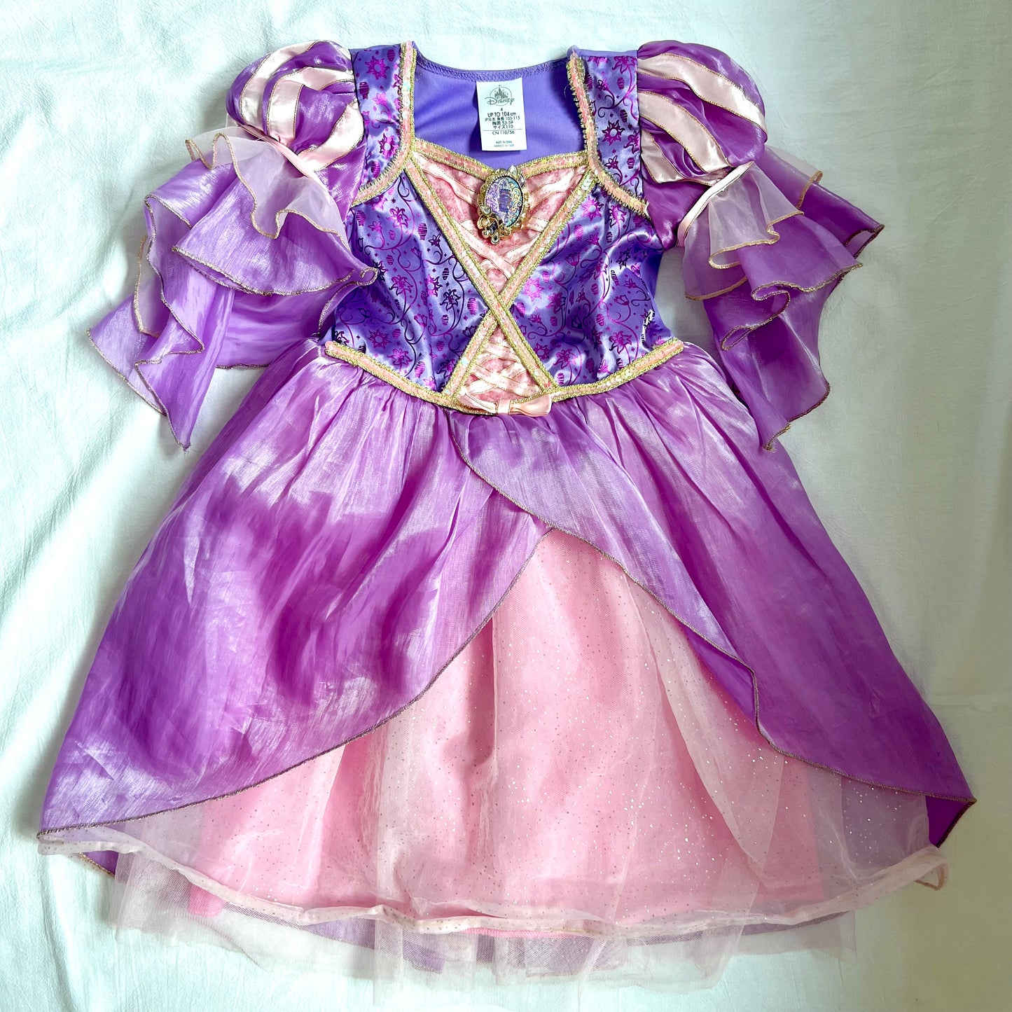 (Pre-loved) Disney Costume Rapunzel Deluxe Dress 迪士尼長髮公主樂佩公主裙 4Y