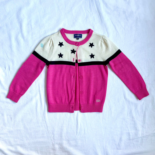 (Pre-loved) Nicholas & Bears Pink White Star Cardigan 粉紅色開襟羊毛衫 3Y