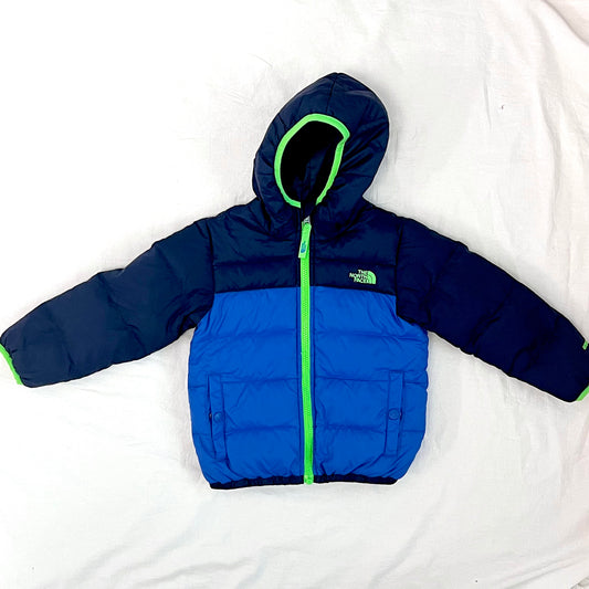 (Pre-loved) The North Face 2-sided Blue Navy Blue Down Jacket 雙面藍色羽絨褸 4Y